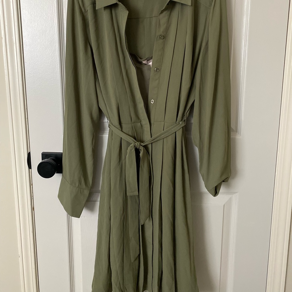 OLIVE NANNETTE WINDING VINES MIDI DRESS